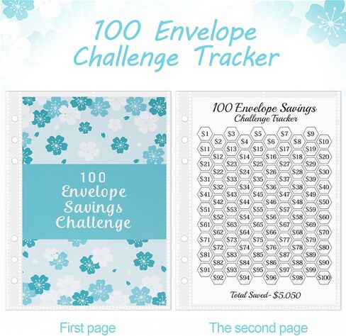100 Envelopes Money Saving Challenge Binder – Laminated $5050 Tracker, Pre-Numbered Pockets, and Easy Budgeting Tools for Fun and Effective Savings (Blue) in Saudi Arabia