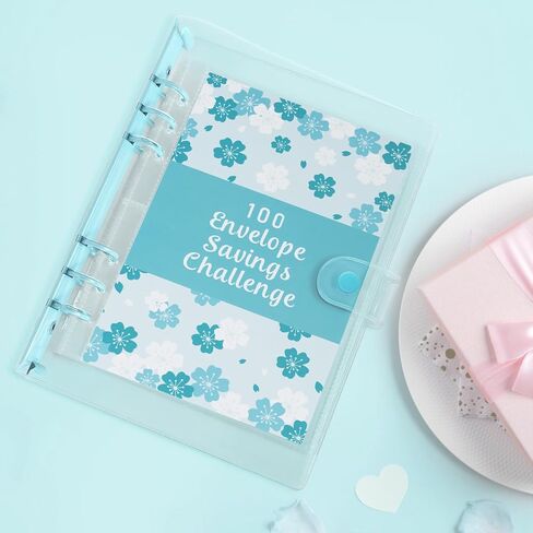 100 Envelopes Money Saving Challenge Binder – Laminated $5050 Tracker, Pre-Numbered Pockets, and Easy Budgeting Tools for Fun and Effective Savings (Blue) in Saudi Arabia