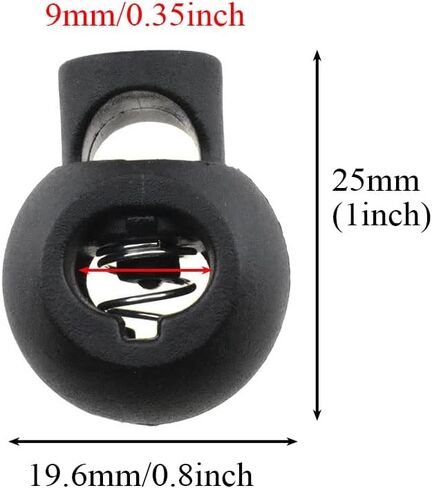 Hao Pro 20mm Width Plastic Cord Lock Strong Spring Keep Position Convenient Adjust Easy Operate Spring Toggle Stopper Lanyard String Cord Clips Black 22 PCS for Sweatpant Elastic Strap Sewing Bags in Saudi Arabia