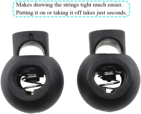 Hao Pro 20mm Width Plastic Cord Lock Strong Spring Keep Position Convenient Adjust Easy Operate Spring Toggle Stopper Lanyard String Cord Clips Black 22 PCS for Sweatpant Elastic Strap Sewing Bags in Saudi Arabia