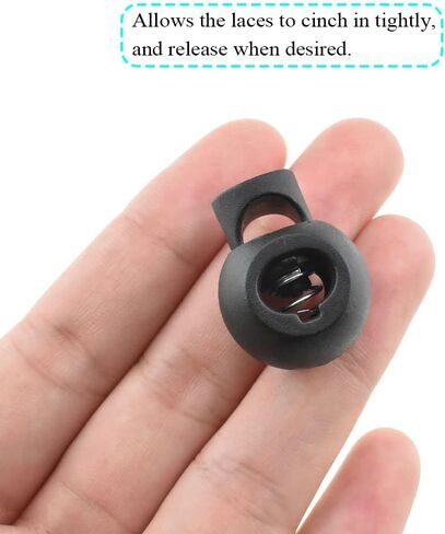 Hao Pro 20mm Width Plastic Cord Lock Strong Spring Keep Position Convenient Adjust Easy Operate Spring Toggle Stopper Lanyard String Cord Clips Black 22 PCS for Sweatpant Elastic Strap Sewing Bags in Saudi Arabia