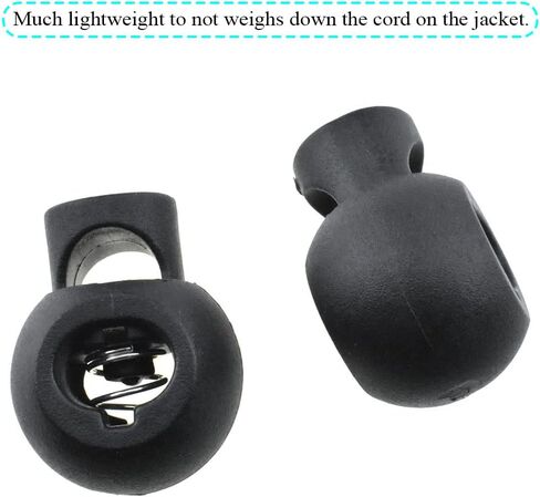 Hao Pro 20mm Width Plastic Cord Lock Strong Spring Keep Position Convenient Adjust Easy Operate Spring Toggle Stopper Lanyard String Cord Clips Black 22 PCS for Sweatpant Elastic Strap Sewing Bags in Saudi Arabia