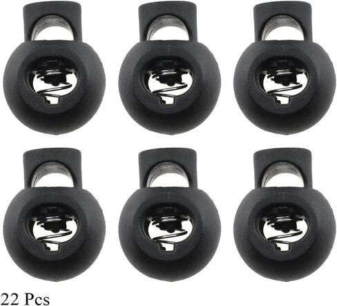 Hao Pro 20mm Width Plastic Cord Lock Strong Spring Keep Position Convenient Adjust Easy Operate Spring Toggle Stopper Lanyard String Cord Clips Black 22 PCS for Sweatpant Elastic Strap Sewing Bags in Saudi Arabia
