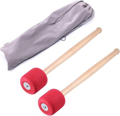Jiayouy 13" Bass Drum Mallet Stick Foam Head & Wood Handles Drum Stick with a Carry Bag Percussion Instrument Band Accessory 2Pcs in Saudi Arabia
