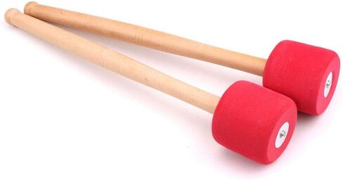 Jiayouy 13" Bass Drum Mallet Stick Foam Head & Wood Handles Drum Stick with a Carry Bag Percussion Instrument Band Accessory 2Pcs in Saudi Arabia