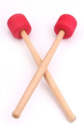Jiayouy 13" Bass Drum Mallet Stick Foam Head & Wood Handles Drum Stick with a Carry Bag Percussion Instrument Band Accessory 2Pcs in Saudi Arabia