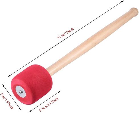 Jiayouy 13" Bass Drum Mallet Stick Foam Head & Wood Handles Drum Stick with a Carry Bag Percussion Instrument Band Accessory 2Pcs in Saudi Arabia