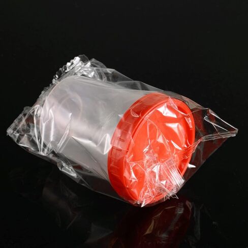 أكواب عينات معقمة من USAMILY سعة 4 أونصة/120 مل مع أغطية لولبية حمراء مقاومة للتسرب، ومجهزة بعلامات معلومات، ومعبأة بشكل فردي 10 قطع in Kuwait