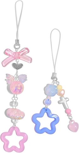 AGEN KGEN Aesthetic Y2K Pink Phone Charm Cute Cell Phone Charms Strawberry Star Heart Phone Straps Charms Y2K Accessories for Women Girls Phone Bag Camera Pendants Decor in Kuwait