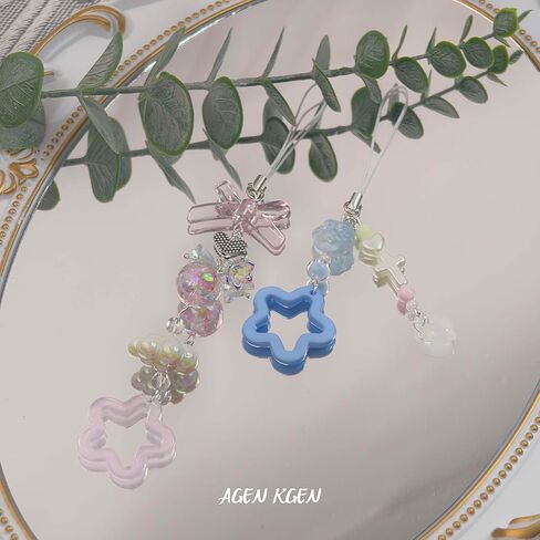 AGEN KGEN Aesthetic Y2K Pink Phone Charm Cute Cell Phone Charms Strawberry Star Heart Phone Straps Charms Y2K Accessories for Women Girls Phone Bag Camera Pendants Decor in Kuwait