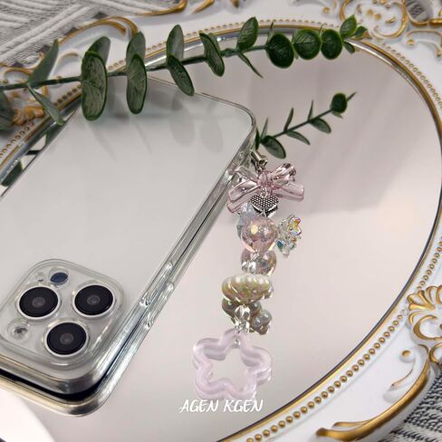 AGEN KGEN Aesthetic Y2K Pink Phone Charm Cute Cell Phone Charms Strawberry Star Heart Phone Straps Charms Y2K Accessories for Women Girls Phone Bag Camera Pendants Decor in Kuwait