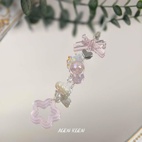 AGEN KGEN Aesthetic Y2K Pink Phone Charm Cute Cell Phone Charms Strawberry Star Heart Phone Straps Charms Y2K Accessories for Women Girls Phone Bag Camera Pendants Decor in Kuwait