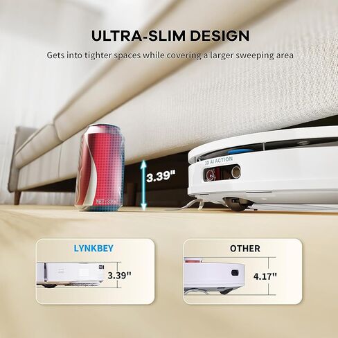 مجموعة مكنسة وممسحة روبوت LYNKBEY M20 Pro، تنظيف ممسحة تلقائية وتجفيف الهواء الساخن، التفريغ الذاتي وإعادة التعبئة، مكنسة كهربائية روبوتية رفيعة للغاية، قاعدة مدمجة، شفط 5000 باسكال، تجنب عوائق الذكاء الاصطناعي، التحكم في التطبيق in Kuwait