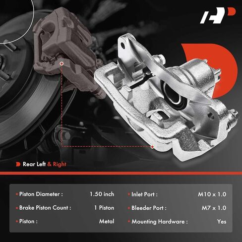 A-Premium Disc Brake Caliper Assembly with Bracket Compatible with Select Saab and Subaru Models - 9-2X 2005-2006, Forester 2004-2008, Impreza 2004-2007 - Rear Driver and Passenger Side, 2-PC Set in Saudi Arabia