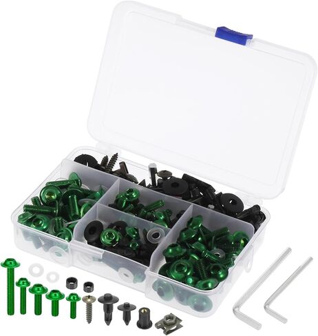 F FIERCE CYCLE 195pcs Universal Motorcycle Fairing Body Bolts Fastener Clips Screws Nuts Purple & Black for Kawasaki for Suzuki for Honda for Yamaha for BMW in Saudi Arabia