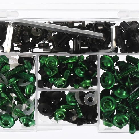 F FIERCE CYCLE 195pcs Universal Motorcycle Fairing Body Bolts Fastener Clips Screws Nuts Purple & Black for Kawasaki for Suzuki for Honda for Yamaha for BMW in Saudi Arabia