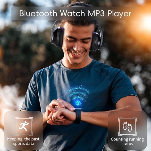 مشغل MP3 wiwoo مع بلوتوث، مشغل MP3 رياضي بلوتوث بسعة 16 جيجابايت مع حزام ساعة ومشبك للتسلق والمشي لمسافات طويلة وركوب الدراجات والركض واليوجا مع راديو FM ومسجل صوت وعداد الخطى وبطاقة SD صغيرة تصل إلى 128 جيجابايت in Kuwait