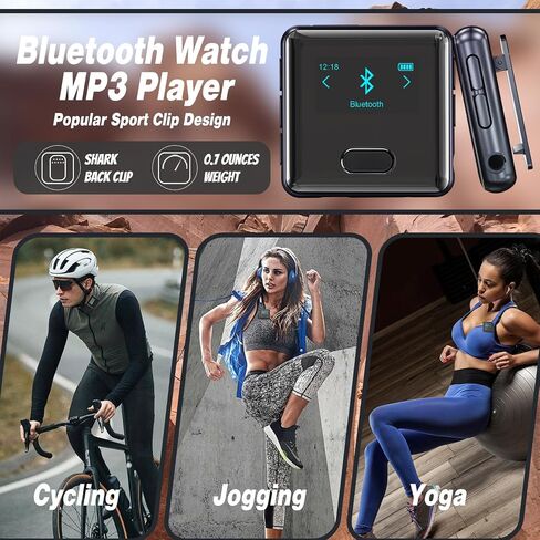 مشغل MP3 wiwoo مع بلوتوث، مشغل MP3 رياضي بلوتوث بسعة 16 جيجابايت مع حزام ساعة ومشبك للتسلق والمشي لمسافات طويلة وركوب الدراجات والركض واليوجا مع راديو FM ومسجل صوت وعداد الخطى وبطاقة SD صغيرة تصل إلى 128 جيجابايت in Kuwait