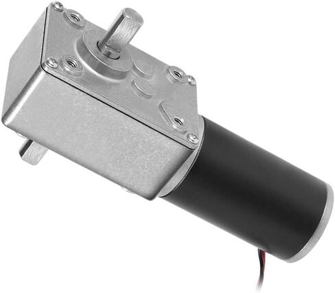 Greartisan DC 12V 10RPM 40Kg.cm 8mm Double Shafts Self-Locking Reversible Worm Gear Motor with Cable, High Torque Speed Reduction Motor, Turbine Electric Gearbox Motor in Saudi Arabia