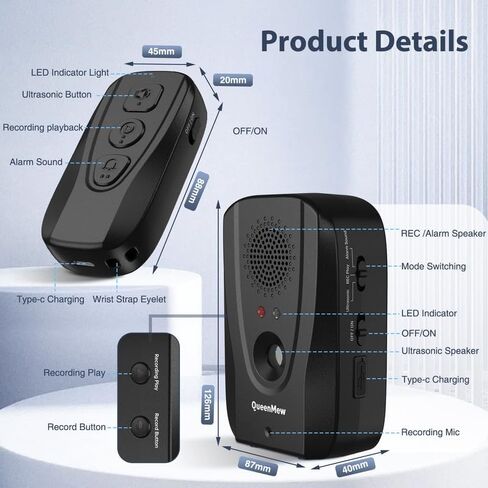 أجهزة ردع نباح الكلاب مع جهاز تحكم عن بعد، نطاق جهاز مضاد للنباح يصل إلى 33 قدمًا، أجهزة التحكم في نباح الكلاب مع تسجيل و3 وظائف قابلة للتعديل، رادع النباح الصوتي مناسب لكلب واحد in Kuwait