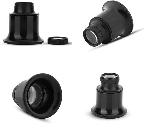 Jewelers Loupe Portable Monocular Magnifier Experimental Tools Magnifying Glass Jewelry Tools for Eye Magnifier Lens Repair Kit(5X 10X 15X 20X 4pcs) in Saudi Arabia