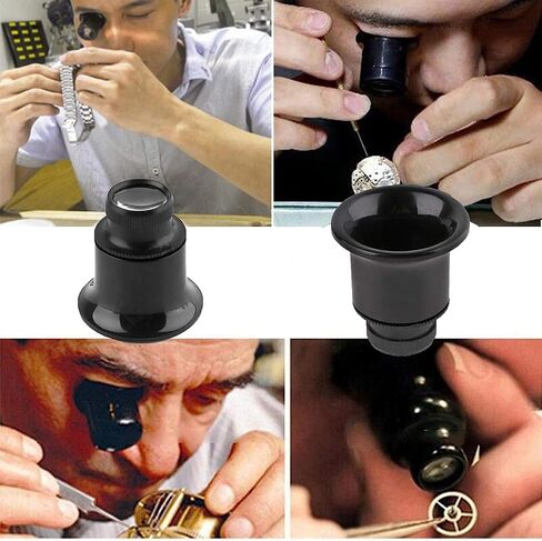 Jewelers Loupe Portable Monocular Magnifier Experimental Tools Magnifying Glass Jewelry Tools for Eye Magnifier Lens Repair Kit(5X 10X 15X 20X 4pcs) in Saudi Arabia