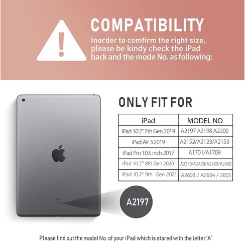 حافظة لوحة المفاتيح Phixnozar لجهاز iPad الجيل التاسع (10.2 2021) / الثامن (10.2 بوصة 2020) / السابع (10.2 2019) / iPad Air الجيل الثالث 10.5 2019/iPad Pro 10.5 2017 - وظيفة لوحة اللمس الثابتة in Kuwait