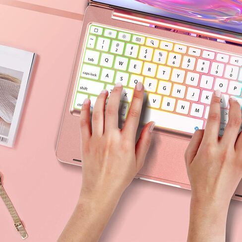 حافظة لوحة المفاتيح Phixnozar لجهاز iPad الجيل التاسع (10.2 2021) / الثامن (10.2 بوصة 2020) / السابع (10.2 2019) / iPad Air الجيل الثالث 10.5 2019/iPad Pro 10.5 2017 - وظيفة لوحة اللمس الثابتة in Kuwait