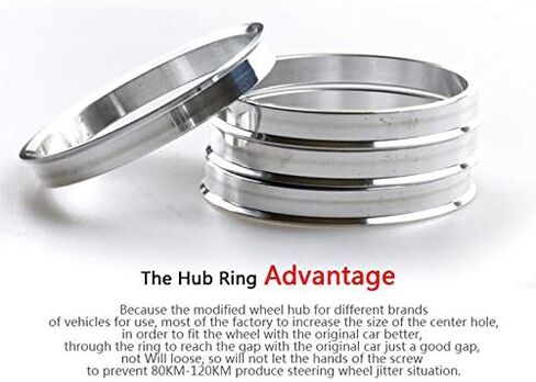 DCVAMOUS Alloy Aluminum Hub Centric Rings 106 to 87.1, Set of 4 - Performance Spigot Hubrings fit 87.1mm Vehicle Hub and 106mm Wheel Center Bore Compatible with Ford F150 Lincoln in Saudi Arabia