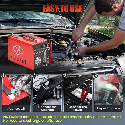 كاشف تسرب آلة دخان السيارات من Blogole - مضخة هواء مدمجة، ومقياس التدفق، ومقياس الضغط - جهاز اختبار تسرب آلة الدخان EVAP بتيار مستمر 12 فولت للمكنسة الكهربائية والوقود والأنابيب وأنظمة السيارات الأخرى - أحمر in Kuwait