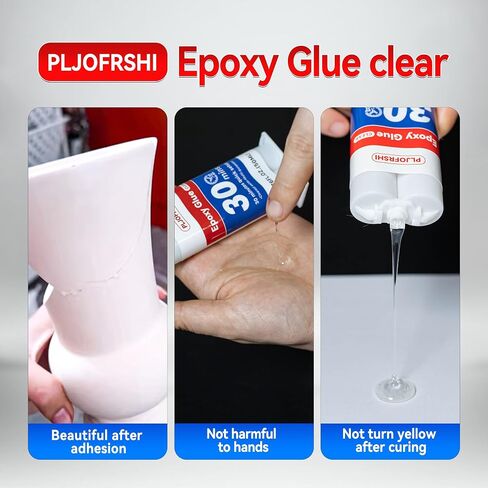 PLJOFRSHI Clear ab Epoxy Glue ，Multipurpose epoxy Resin Adhesive for Repairing Plastic, Metal, Ceramics, Wood，Fishing rods etc，It is The Best Waterproof Plastic Welding Repair Glue（1） in Saudi Arabia