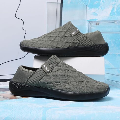 KUBUA Mens Slippers Indoor Lightweight House Shoes Outdoor Breathable Slip on Loafers in Kuwait