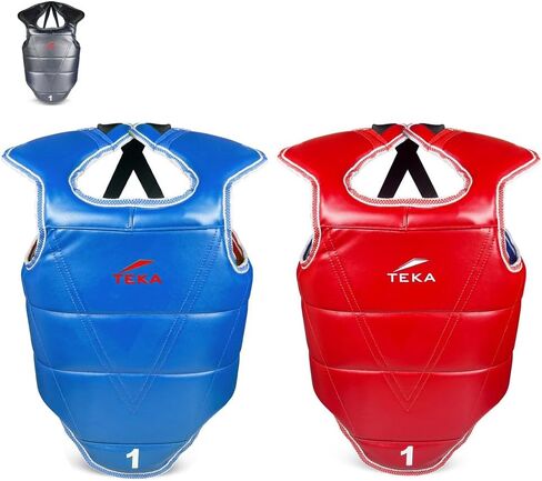 Victorbudo USA Boxing Body Protector Reversible, Kickboxing MMA Muay Thai Chest Guard, Sparring Training Heavy Punching, Adjustable Shield, Martial Arts Upper Belly Protection Pad, Taekwondo in Saudi Arabia