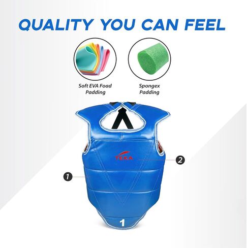 Victorbudo USA Boxing Body Protector Reversible, Kickboxing MMA Muay Thai Chest Guard, Sparring Training Heavy Punching, Adjustable Shield, Martial Arts Upper Belly Protection Pad, Taekwondo in Saudi Arabia
