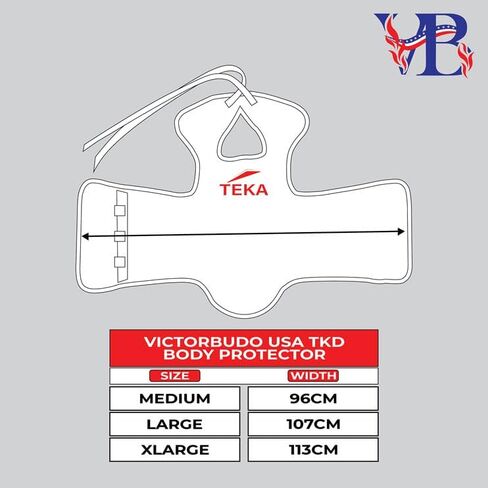 Victorbudo USA Boxing Body Protector Reversible, Kickboxing MMA Muay Thai Chest Guard, Sparring Training Heavy Punching, Adjustable Shield, Martial Arts Upper Belly Protection Pad, Taekwondo in Saudi Arabia