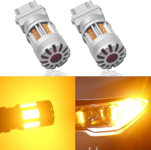 Eluseastar 1156 LED Bulbs Amber S25 BA15S P21W Bulbs for Turn Signal Lights Canbus No Hyper Flashing with Cooling Fan Extremely Bright Blinker, 2 Pack in Saudi Arabia