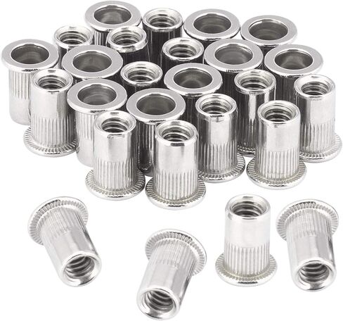 50PCs 1/4"-20 Stainless Steel Rivet Nuts, Flat Head Insert Nutsert 1/4-20UNC in Saudi Arabia
