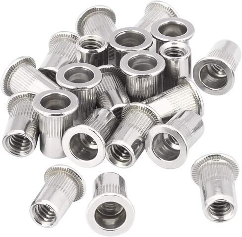 50PCs 1/4"-20 Stainless Steel Rivet Nuts, Flat Head Insert Nutsert 1/4-20UNC in Saudi Arabia