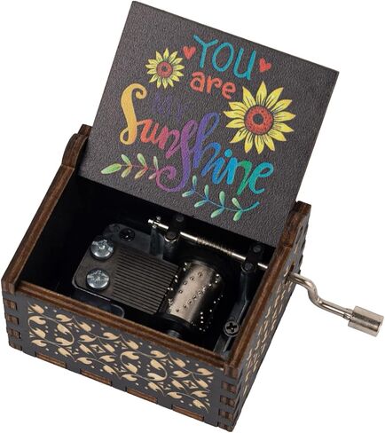 AUEAR, Wooden Hand Crank Twinkle Twinkle Little Stars Music Box Vintage Handmade Music Box Best Gift for Friends in Saudi Arabia
