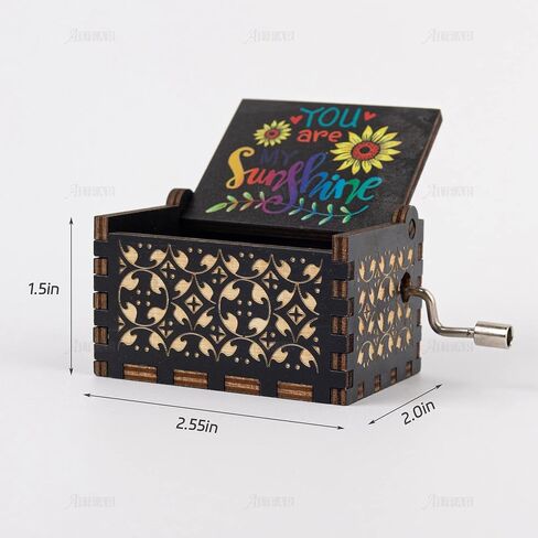 AUEAR, Wooden Hand Crank Twinkle Twinkle Little Stars Music Box Vintage Handmade Music Box Best Gift for Friends in Saudi Arabia
