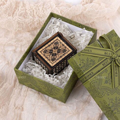 AUEAR, Wooden Hand Crank Twinkle Twinkle Little Stars Music Box Vintage Handmade Music Box Best Gift for Friends in Saudi Arabia