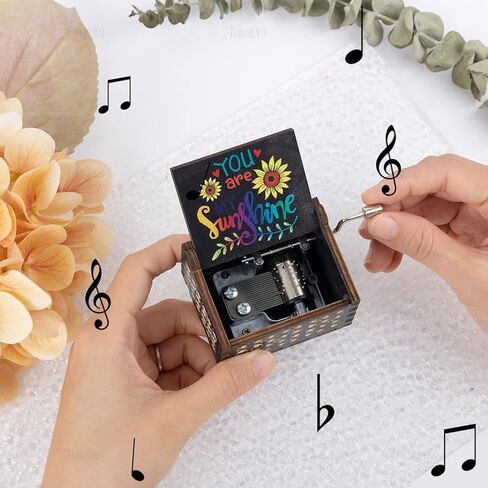 AUEAR, Wooden Hand Crank Twinkle Twinkle Little Stars Music Box Vintage Handmade Music Box Best Gift for Friends in Saudi Arabia