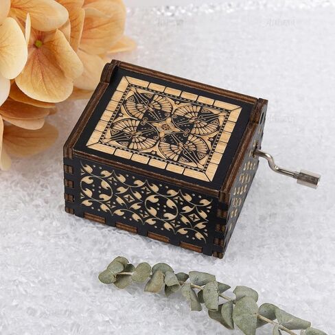 AUEAR, Wooden Hand Crank Twinkle Twinkle Little Stars Music Box Vintage Handmade Music Box Best Gift for Friends in Saudi Arabia