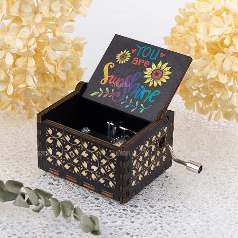 AUEAR, Wooden Hand Crank Twinkle Twinkle Little Stars Music Box Vintage Handmade Music Box Best Gift for Friends in Saudi Arabia