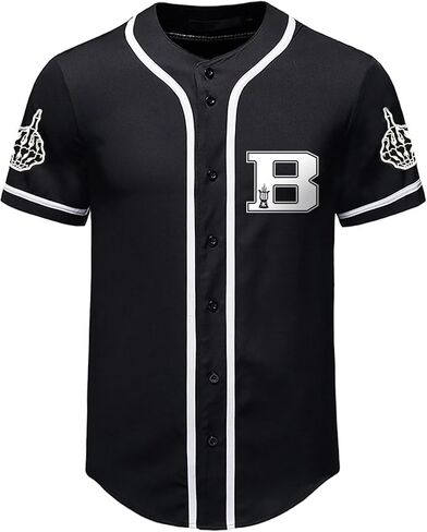 Men Baseball Jersey Button Down Hip Top Shirts Sport Uniform Varsity Jerseys in Kuwait