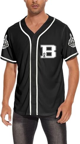 Men Baseball Jersey Button Down Hip Top Shirts Sport Uniform Varsity Jerseys in Saudi Arabia