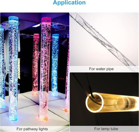 MECCANIXITY Acrylic Pipe Rigid Round Tube Clear 1/2"(13mm) ID 19/32"(15mm) OD 20" High Impact for Lighting, Models, Plumbing, Crafts 4 Pack in Saudi Arabia