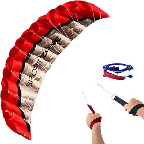 2.5m Dual Line Stunt Parafoil Kites Soft Stunt Kite for Beach Blue,red,Green,Yellow Color with Flying Tool in Saudi Arabia