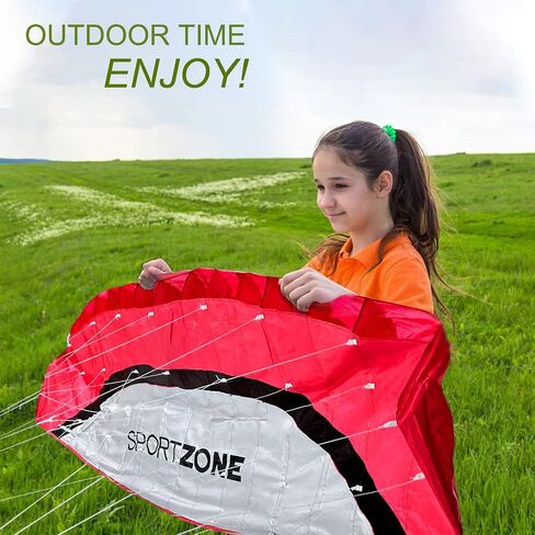 2.5m Dual Line Stunt Parafoil Kites Soft Stunt Kite for Beach Blue,red,Green,Yellow Color with Flying Tool in Saudi Arabia