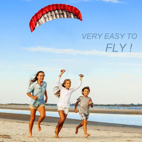 2.5m Dual Line Stunt Parafoil Kites Soft Stunt Kite for Beach Blue,red,Green,Yellow Color with Flying Tool in Saudi Arabia